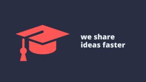 Graduation cap icon with the text "Biteable video maker" on a dark blue background.