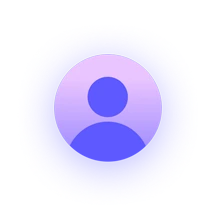 A circular icon with a purple gradient background features a simple user silhouette in the center, perfect for an online video maker profile or interface.